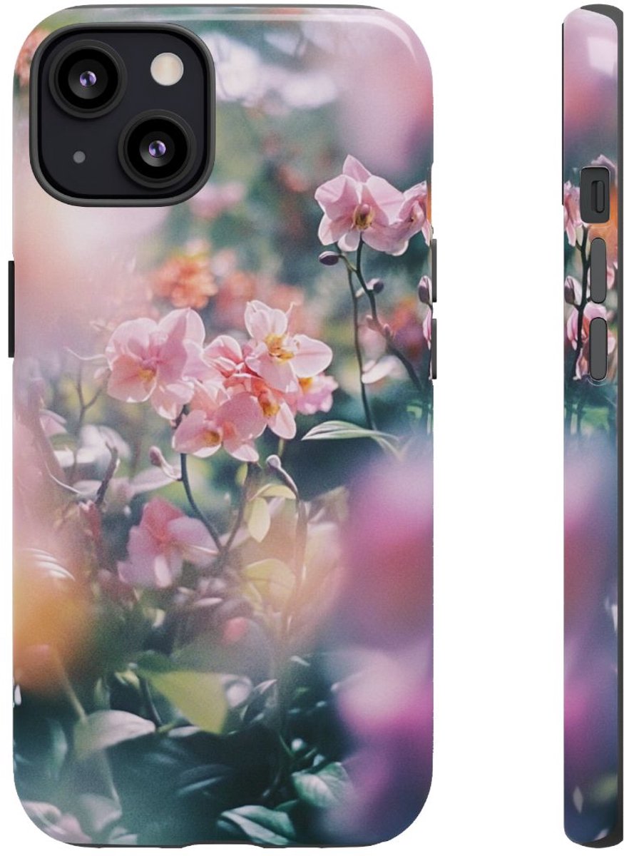 Zachte Roze Orchideeën Bloemenprint – Telefoonhoesje Geschikt voor iPhone 13