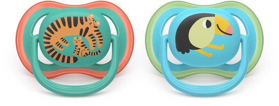 Philips Avent Ultra Air Day & Night - Fopspeenset met dag- en nachtversie - 4 stuks - 6-18 mnd - SCF087/27 van Merkloos — afbeelding 3