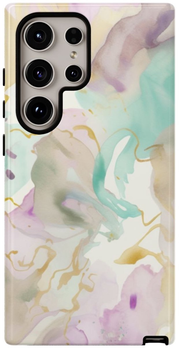 Zachte Waterverf Abstract Fluid Design – Telefoonhoesje Geschikt voor Samsung Galaxy S24 Ultra