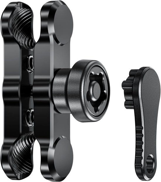 Antidiefstal aluminiumlegering dubbele socket arm compatibel met RAM Mounts B maat 1" kogelgewricht en fietsmotor telefoonhouder 1" kogelgewricht, middelgrote arm