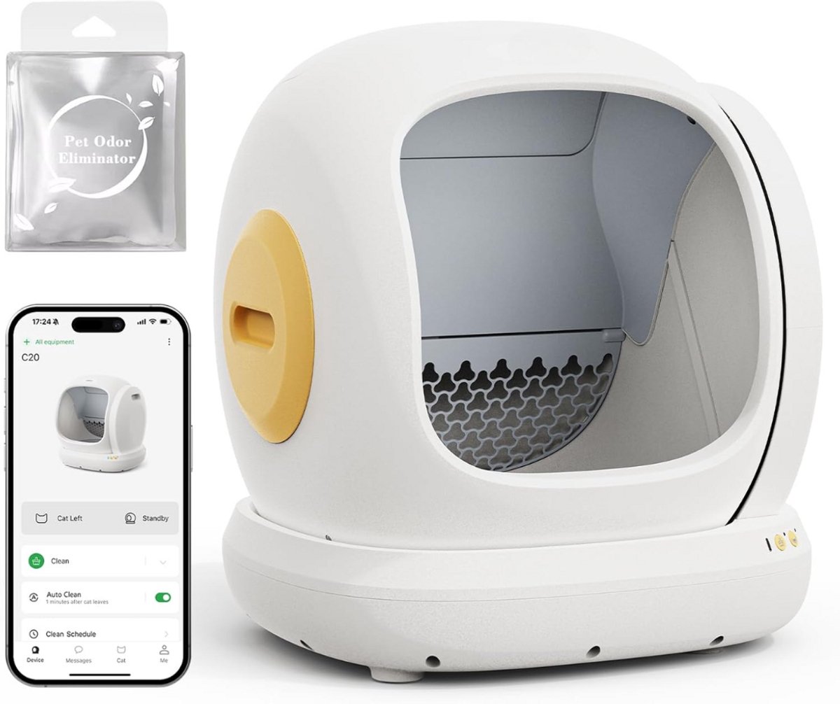 Lexium Automatische kattenbak – Zelfreinigende Kattenbak – Inclusief kattenbak mat en extra rollen opvangzakjes – Zelfreinigende Automatische Kattenbak –