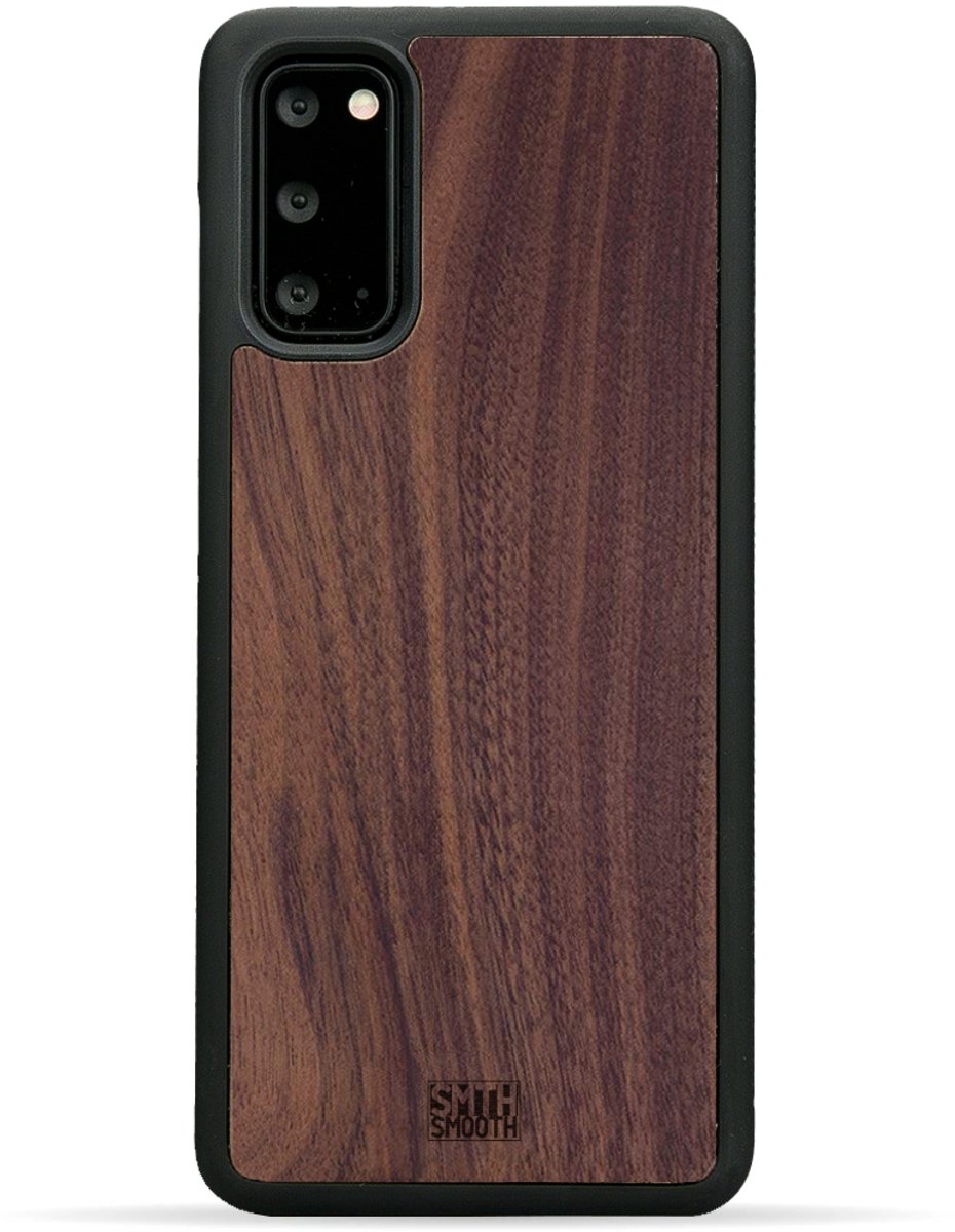 SMOOTH houten Samsung Galaxy A54 hoesje - WALNOOT - stijlvol en beschermend - gemaakt van echt hout en TPU - ecologisch en duurzaam