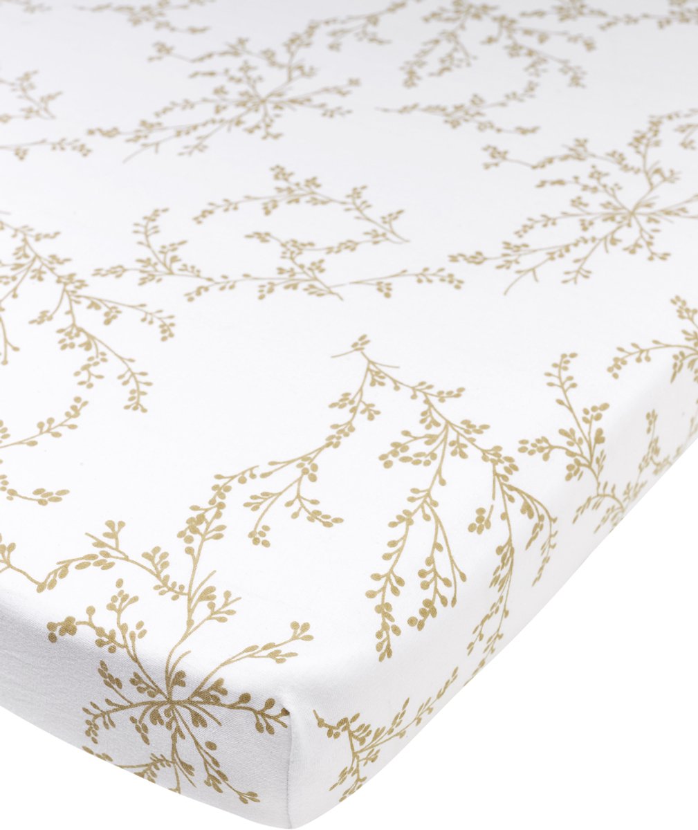 Meyco Baby Branches Hoeslaken Boxmatras - Sand - 75x95cm