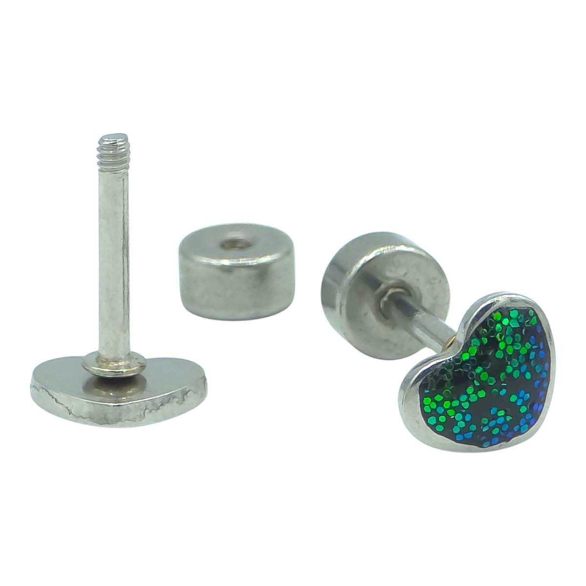 Oorknopjes Dames / Kinderoorbellen - Kleine Zwarte Hartjes Oorbellen Met Glitter - Ø 5 mm