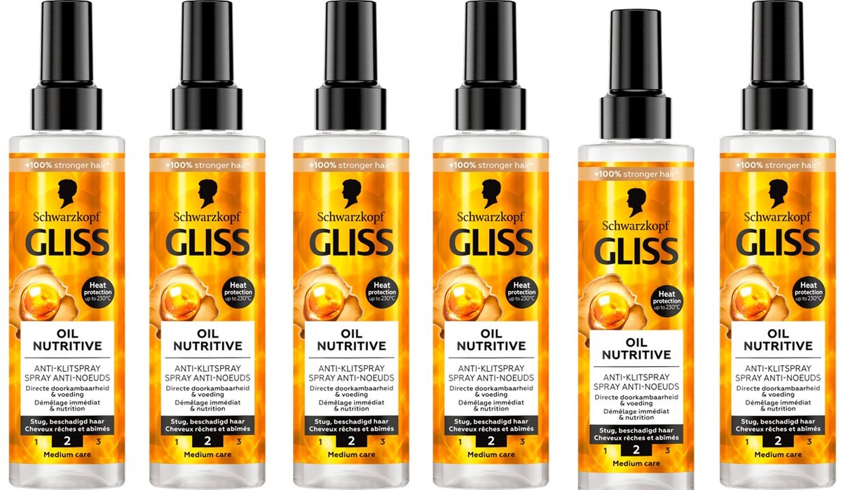 Gliss Kur Oil Nutritive Anti-klit Spray 6x 200 ml - Voordeelverpakking