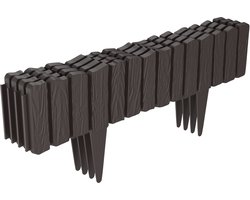 Houtlook Robuuste Gazonrand Tuinhek Perkrand Tuinpalissade Decoratieve Tuinafbakening Palissadehek - Bruin - 2,3 m