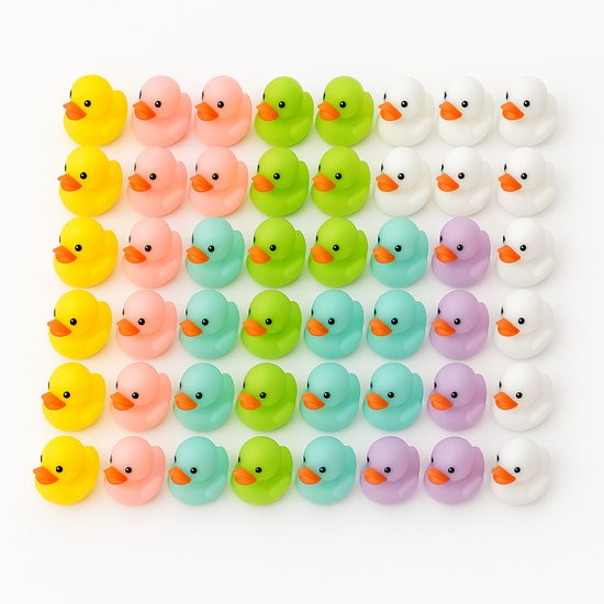 Foto: 50 stuks mini eenden multicolour kleurrijk verschillende kleuren mini eendjes hars kleine eenden schattig miniatuur speelgoed decoratie eendje