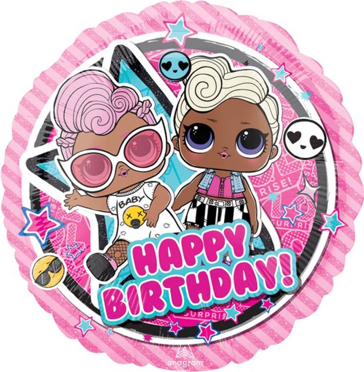 Folieballon - LOL Suprise! - Happy Birthday - rond - 43cm