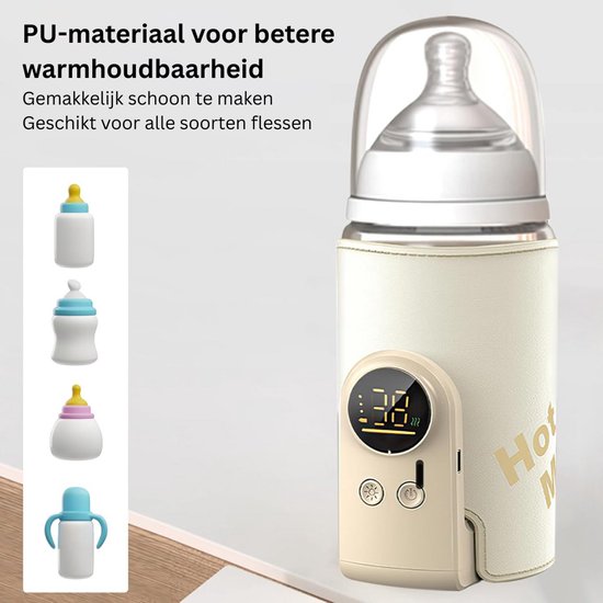 Flessenwarmer Onderweg - Drinkbeker Baby - Draadloos - Beige — afbeelding 4