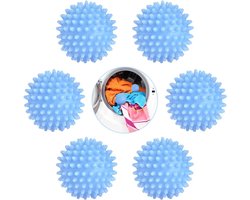 Washing Machine Dryer Ball - 6 Pack Reusable Laundry Balls - Tumble Dryer Clean Soften Clothes - Time Saving Cleaning Accessories - Blue