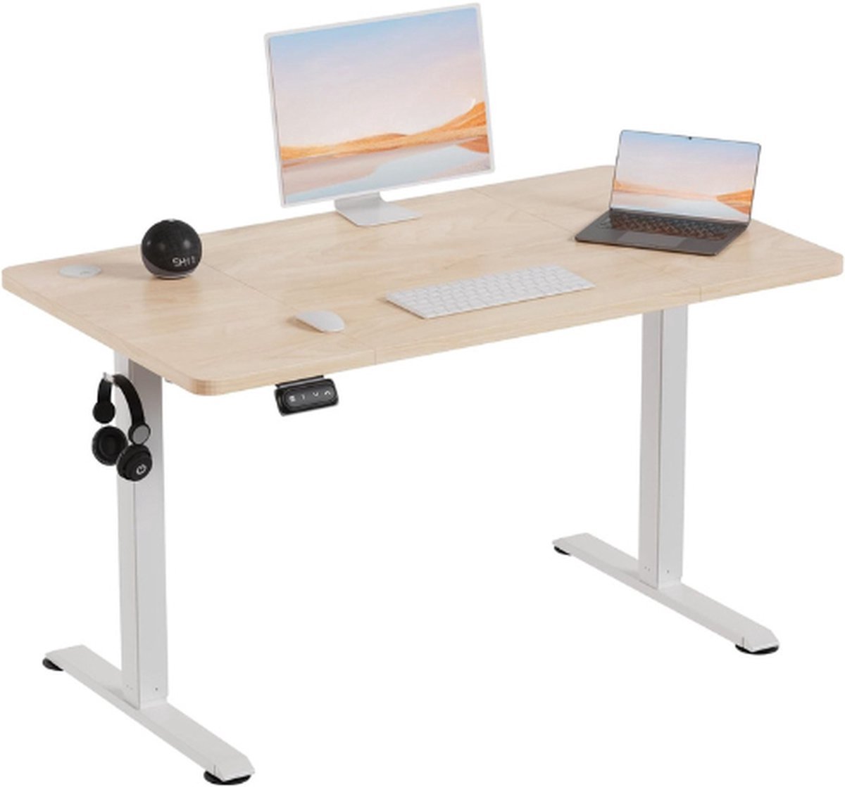Thuys – In Hoogte Verstelbaar Bureau – 120 x 60 Cm – (71 - 119 Cm) – In Hoogte Verstelbaar – Beige