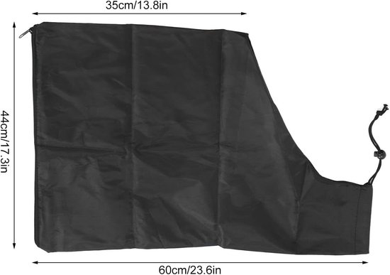 Bladzuigerzak - Universele - 44*60 cm - Bladblazer Vacuümzak - Bodemafvalzak - Opvangzak - Bladblazer Opbergtas - met Rits en Trekkoord - Waterdichte - Vervangingsopvangzak - Tuingereedschap - Voor Bladzuiger & Versnipperaar - Zwart van Merkloos	 — afbeelding 5