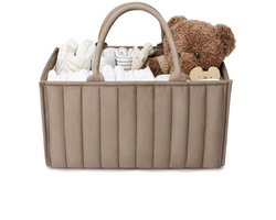 Baby Luiermand - Commodemandje Waterbestendig - Luiertas - Opbergmand - Luier Organizer - Bruin - Kraamcadeau