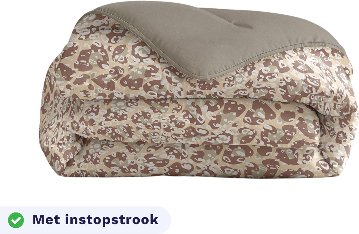 Zelesta Royalbed Sand panter 240x200 - Dekbed zonder overtrek - met Instopstrook - Wasbaar dekbed met Vaste Overtrek - All year zomerdekbed & winterdekbed
