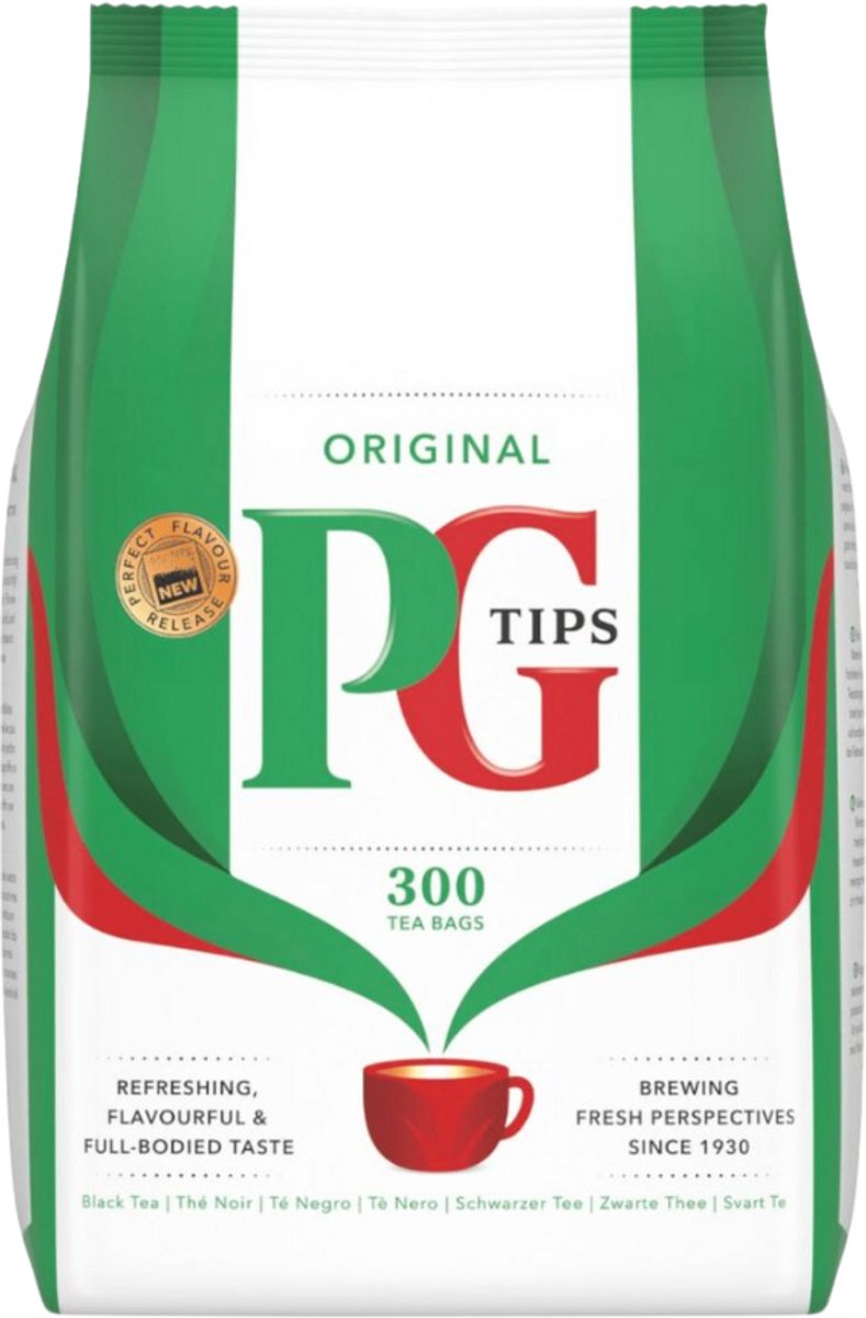 PG Tips Zwarte Thee 2 Pakken (2 x 870 g) – Totaal 600 Theezakjes, Engelse Theemelange, Sterke Ontbijtthee met Kajal Sticker | Rainforest Alliance Gecertificeerd