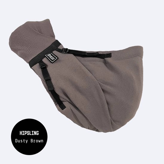 ByByKay Hipsling - baby draagzak heup - ergonomisch - tot 15kg - buik en heup - bruin - Dusty Brown