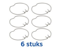 TQ4U klemveer / veerring voor inbouwspot – Ø 46 tot 55 mm klembereik – Chroom – Set van 6 stuks – Voor spotbevestiging – Verenstaal