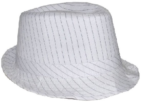 Hoed wit Al Capone maffia hoed.