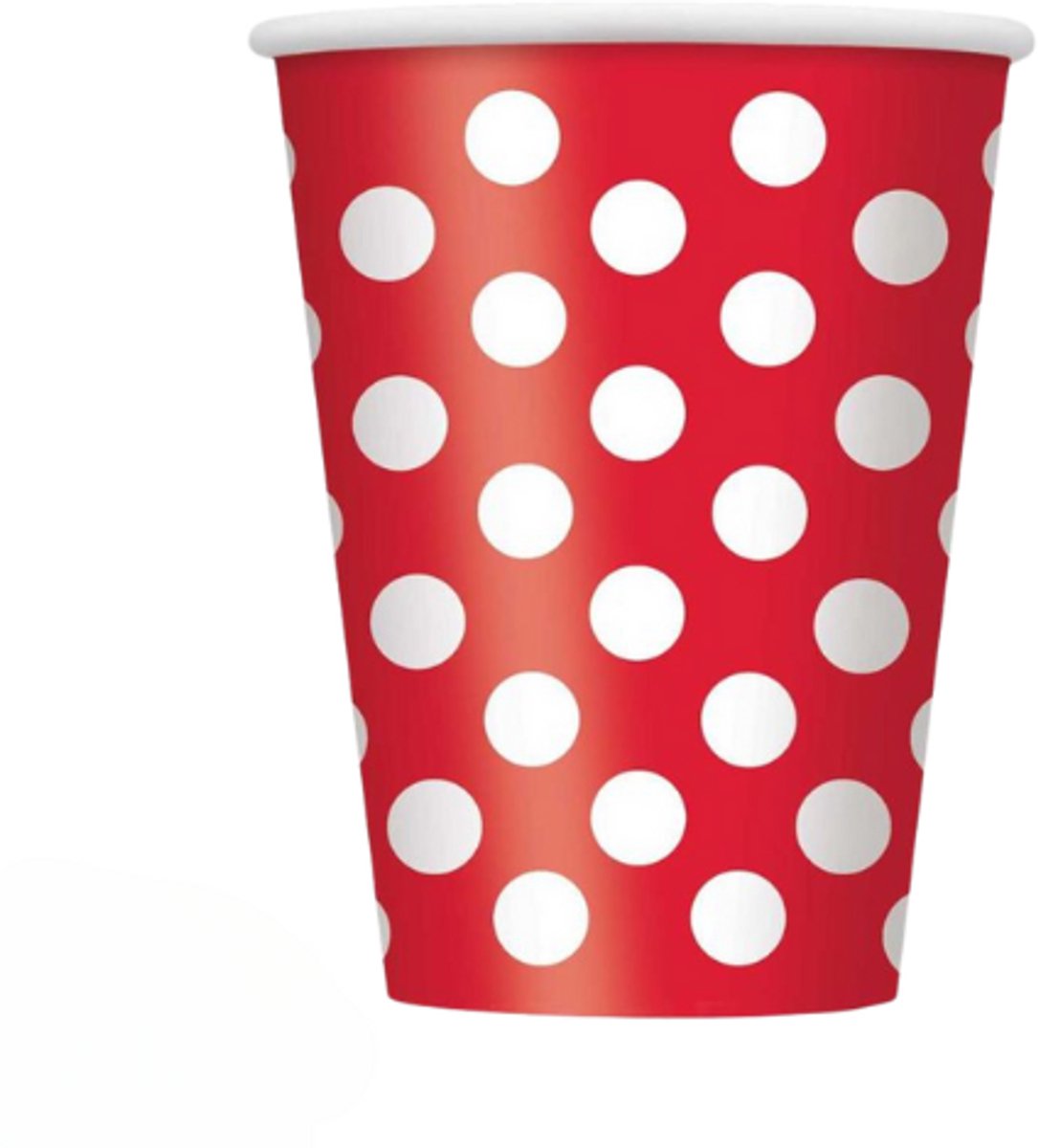 Wegwerpbekkers Karton - Polka Dots Rood - 8 stuks