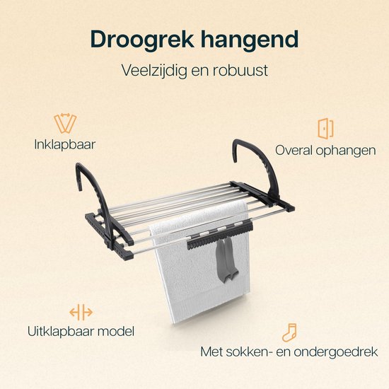 Wandgemonteerde kleding Airer wandmontage kleding droogrek opvouwbaar telescopisch roestvrij staal ruimtebesparend geschikt voor badkamer balkon (kleur: zilver, maat: 100cm