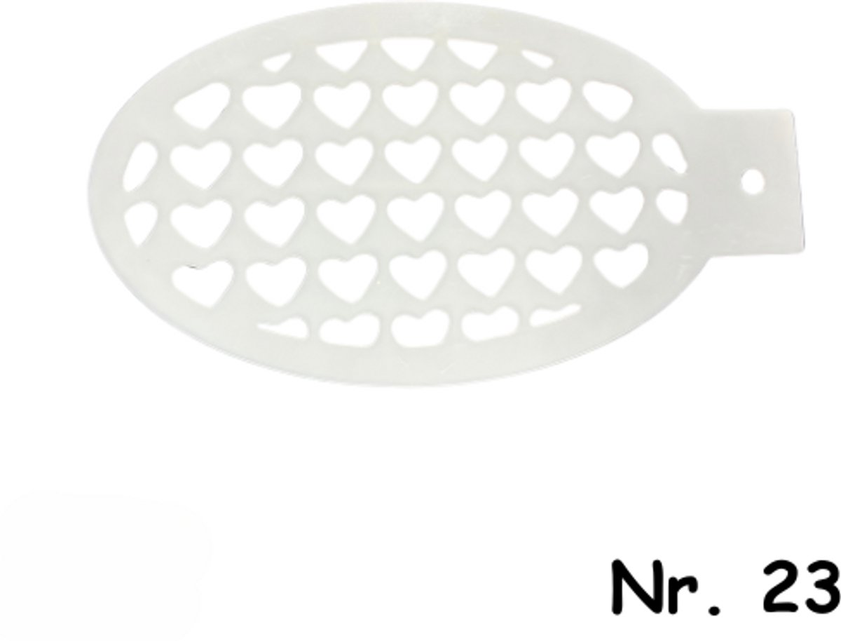 Schminksjabloon - hartjes constant (nr. 23) - 12cm