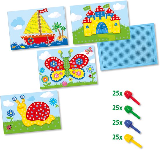 Plateau mosaïque avec cartes