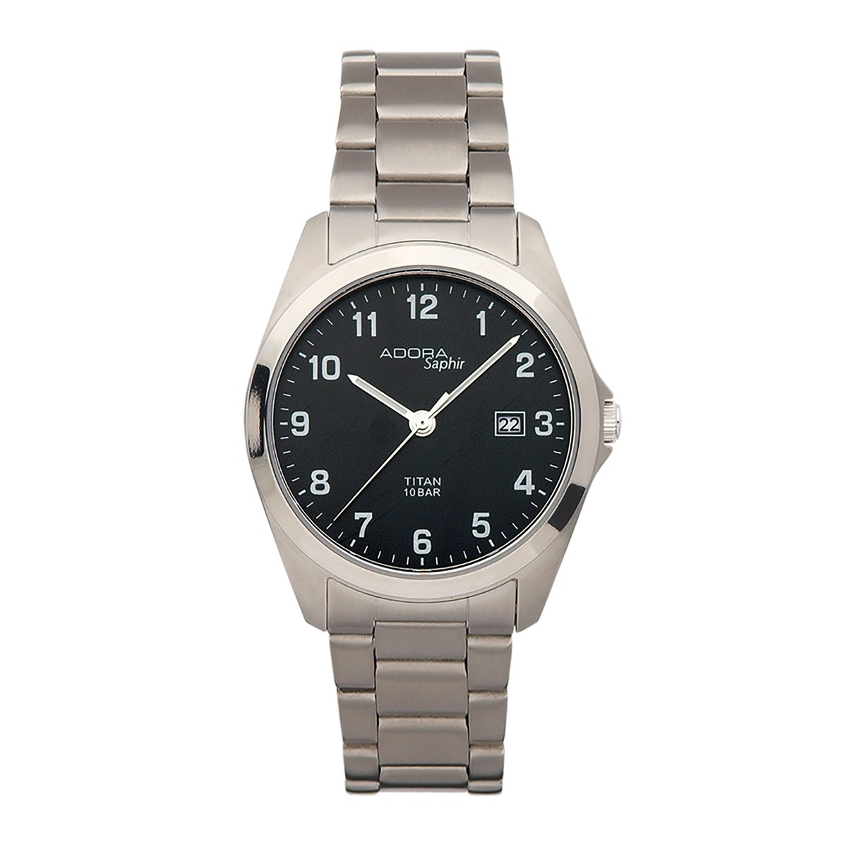 Prachtige herenhorloge volledig titanuimmet safier glas- Adora- AS4294