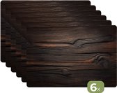 Napperons - 6 pièces - 45x30 cm - Set de table en plastique - Bois - Grain irrégulier - Dessous de Assiettes - Décoration de table - Accessoires de décoration de table de Cuisine - Dessous de verre en Vinyl - Décoration de table