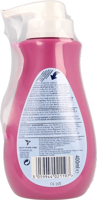 Veet - PURE - Ontharingscrème - Gevoelige Huid - Geen Geur van Ammoniak - 400 ml