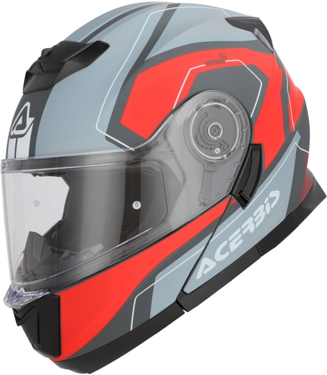 Acerbis Serel Graphic Grijs Mat Rood Systeemhelm - Helm