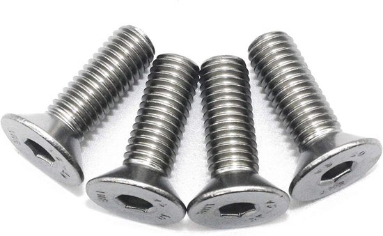 M10 x 20 mm hulsmoeren met verzonken kop en binnenzeskant - 12 stuks roestvrij staal M10 x 20 mm hulsmoeren met verzonken kop en binnenzeskant - 12 stuks roestvrij staal