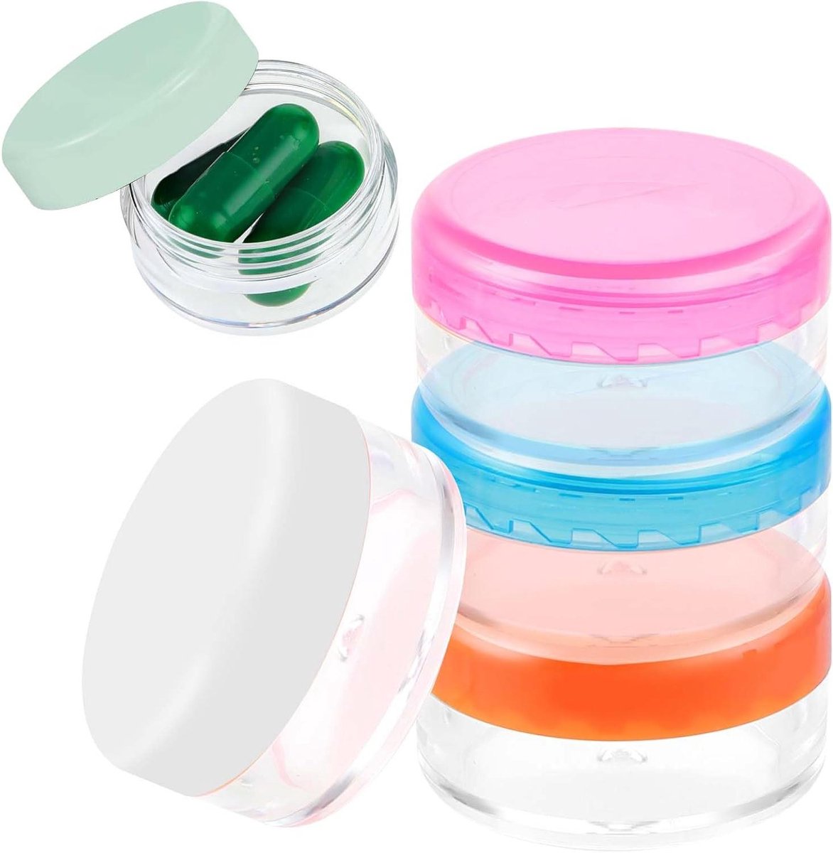 Allecto Plus - Kleine pillenorganisator voor op reis - Draagbare dagelijkse pillenhouder - BPA-vrije medicijnopslag - Portemonnee zak aktetas.