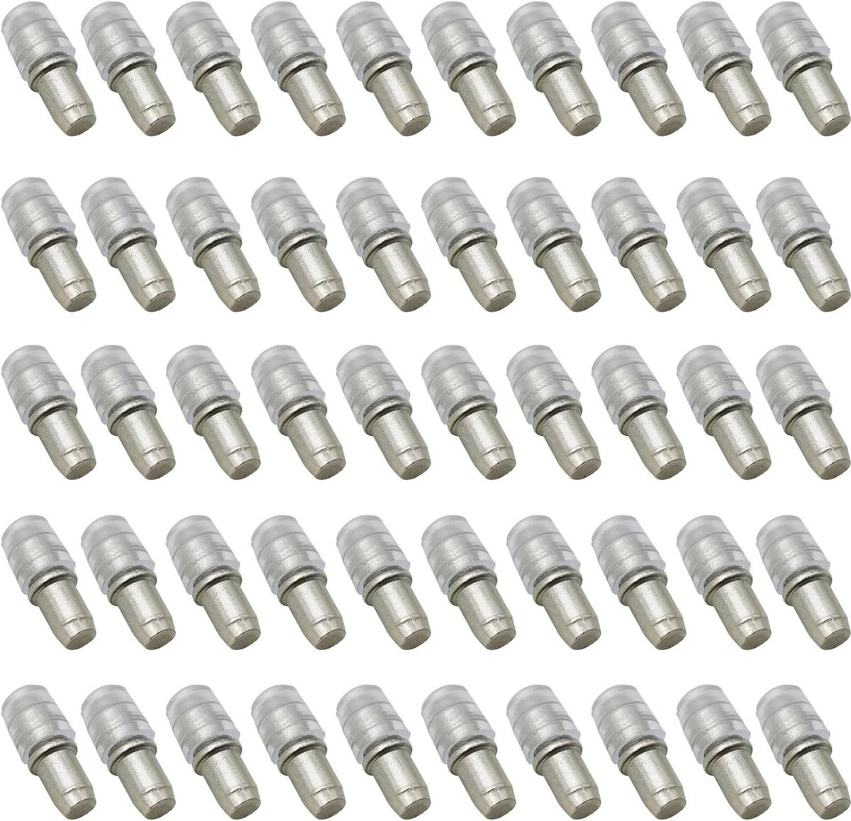 Inovra Plus - Plankhouders voor glasplaten en boekenkasten (50 stuks) met rubberen manchet, 5 x 16 mm