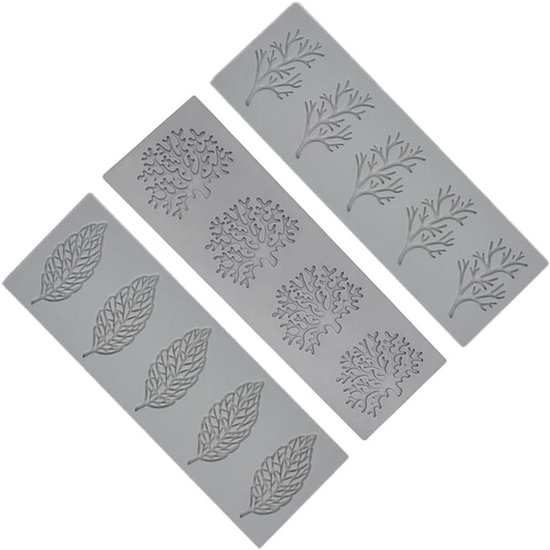5 stuks vellen siliconen vorm voor 3D holle bladeren snoep - Doe-het-zelf cakevorm van