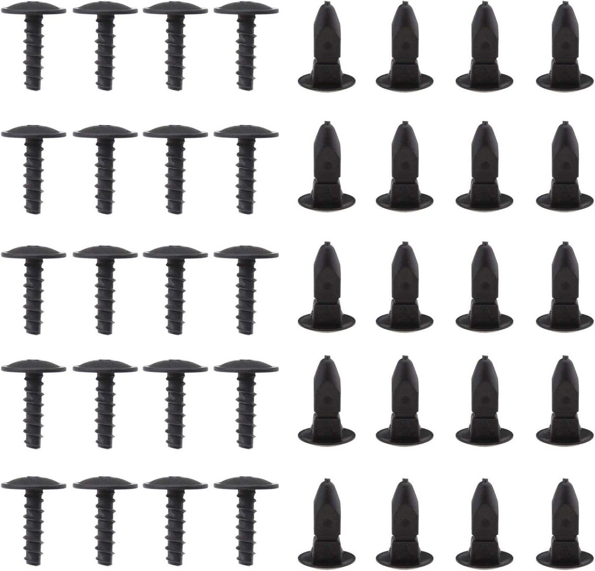 Allecto Plus - Car Wheel Bow Lining Fastener Clip Kit met T25 Torx Head - Set van 20 - Montageschroeven - Inclusief Grommets - Auto-onderdelen.