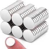 Neodymium magneten set van 60 stuks - Extra sterk - 10 x 2 mm - Mini magneten voor magneetbord, koelkast, handwerk en whiteboard. Krachtige kleine ronde magneten.