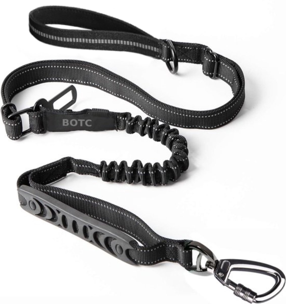 BOTC 4 in 1 Hondenriem - tot 200 CM - Reflecterend - Stevige Nylon hondenlijn - Riem voor Honden - Zwart