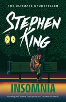 Boekomslag van Stephen King's Insomnia, met een man zittend op een bankje bij een klok.