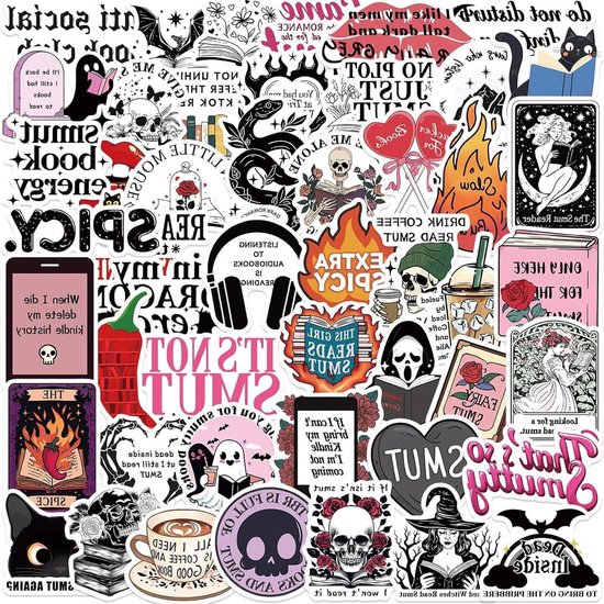 Foto: Allecto plus vuile boekenstickers set van 50 stuks leesstickers voor kindle esthetische stickers boekencadeaus voor vrouwen en meisjes boekenliefhebbers cadeau voor volwassenen