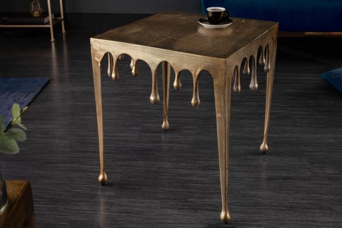 Extravagante salontafel LIQUID LINE L 46cm goud druppelvormig design - 40638