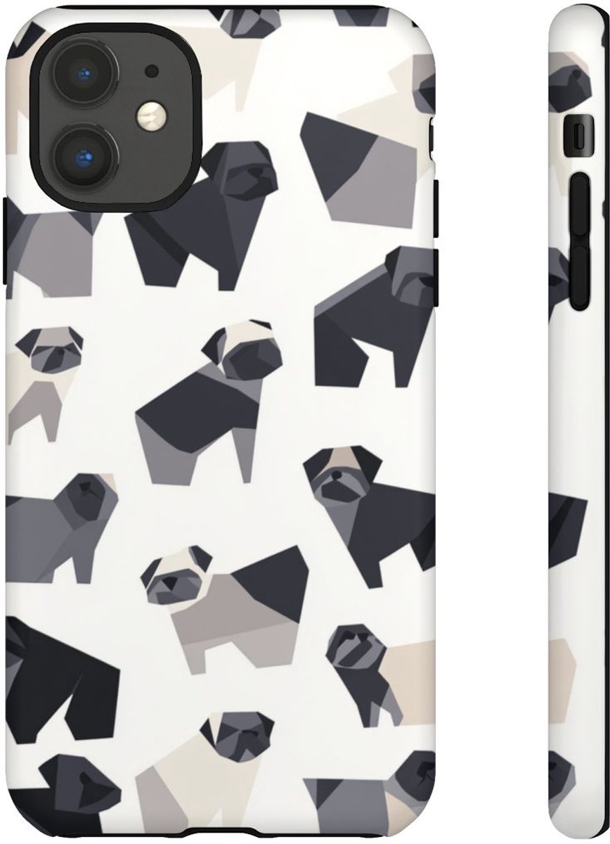 Minimalistisch Mopshondenpatroon – Telefoonhoesje Geschikt voor iPhone 11