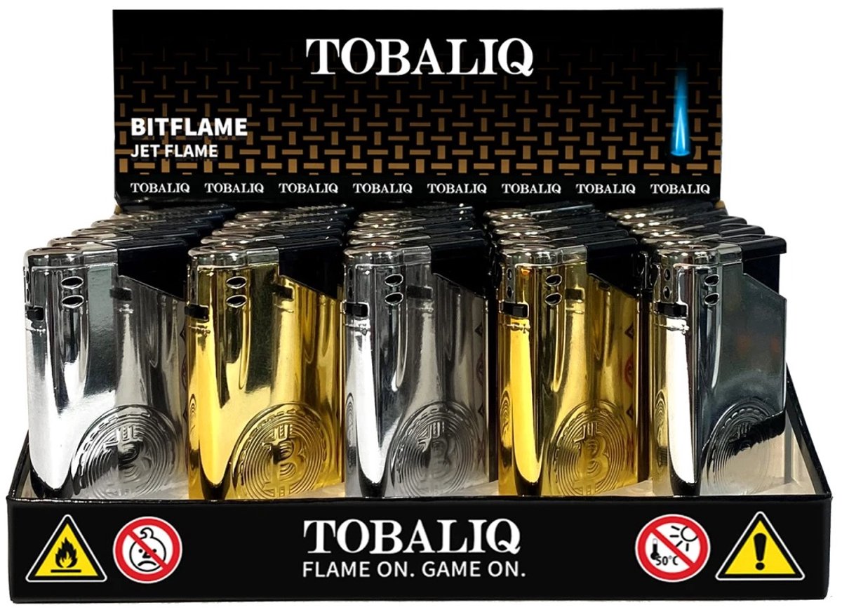 JetFlame Aansteker - Bit-Metall-Edition, 25 stuks display - Gasbrander - Aansteker - Navulbaar - Stormaansteker - Vuurwerk aansteker - BBQ - Gasaansteker