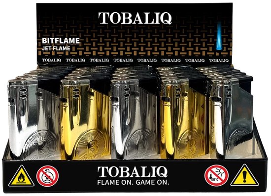 Briquet JetFlame - Édition Bit-Metal, présentoir de 25 pièces - Brûleur à gaz - Briquet - Rechargeable - Briquet tempête - Briquet feux d'artifice - BBQ - Briquet à gaz