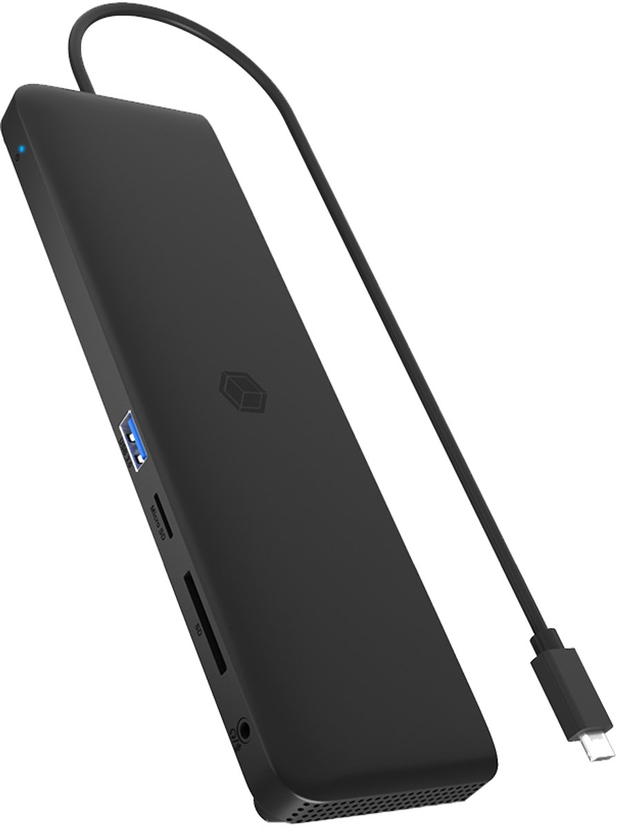 ICY BOX USB-C IB-DK2116-C Dockingstation met Triple Video Output – 4K@60Hz HDMI & DisplayPort, 100W Power Delivery, Gigabit LAN, SD/microSD, Audio & 4x USB – Voor Windows, macOS, Chrome OS