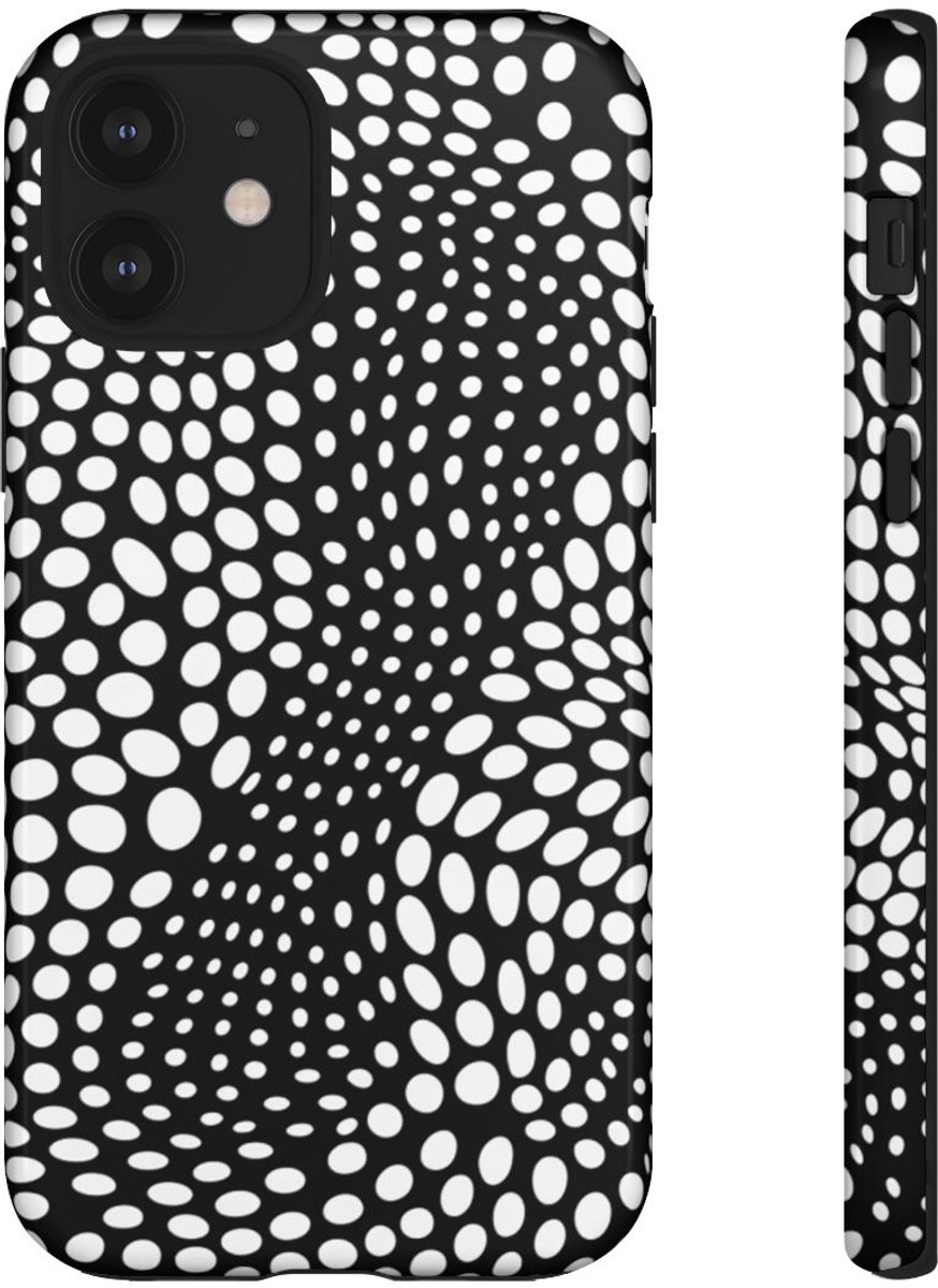 Zwart-Wit Optische Illusie Patroon – Telefoonhoesje Geschikt voor iPhone 12