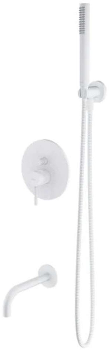 OMNIRES Y - Inbouw badkraan, 3-gats installatie, met inbouwdeel, met accessoires, mat wit SYSYW01WM