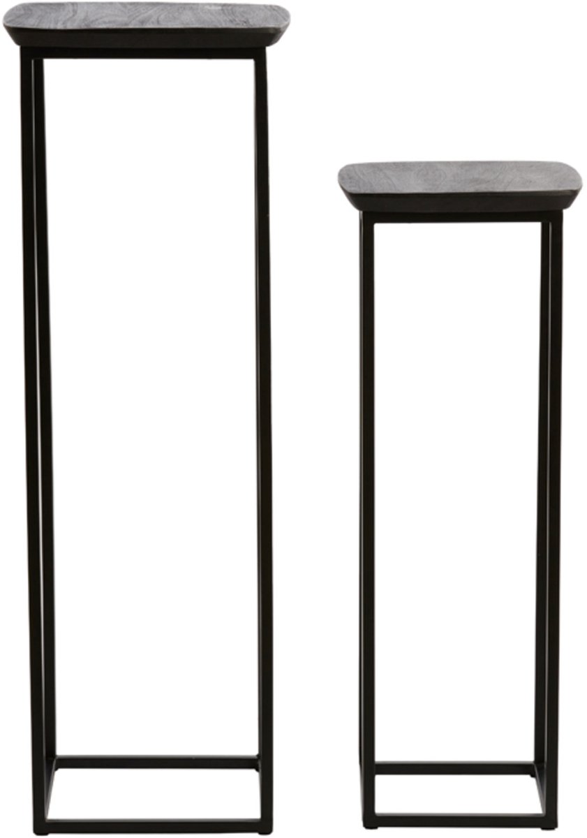 Zuil QUENZA - Ø35x100cm - Zwart - Set van 2