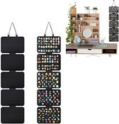 Klittenbandplank Voor Patches – 60x45 Cm – Opvouwbaar Zwart Nylon Displaybord – Met 6 Haken En 10 Kleefpads – Tactische Patchhouder Voor Badges En Verzamelobjecten