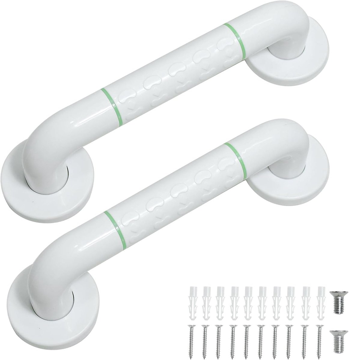 Steunbeugels voor ouderen, 2-pack 30 cm douchesteunbeugels - Wit - RVS steunbeugels voor badkamertoiletten, douchesteunbeugel