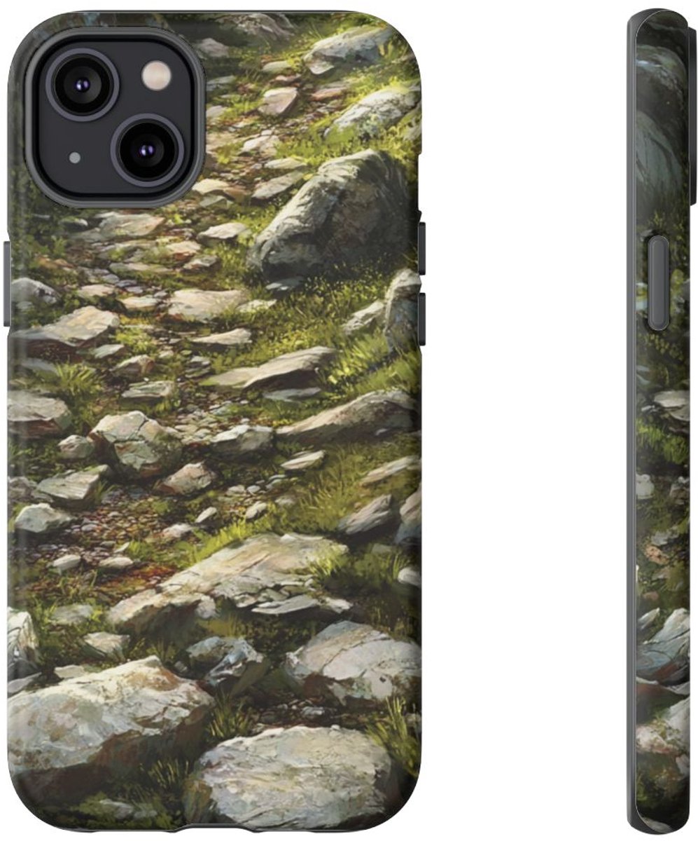 Illustratie van Rotsachtig Bergpad – Telefoonhoesje Geschikt voor iPhone 14 Plus